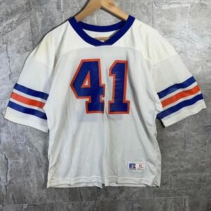 Vintage 90s Russel athletic white orange Football number 41 jersey  Woman's XL